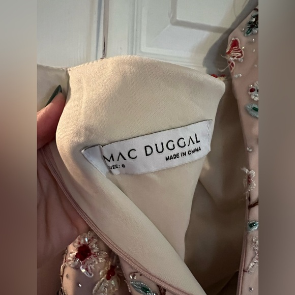 Mac Duggal Embellished Ruffled One Shoulder A Line Gown Rose Multi 8 - Picture 8 of 9